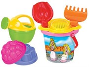 Набор для игры в песочнице №228 ведро ситечко формочки совок грабельки лейка
