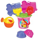 Набор для игры в песочнице №214 ведро ситечко совок грабельки формочки лейка