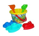 Набор для игры в песочнице №251 ведро совок грабельки формочки кораблик