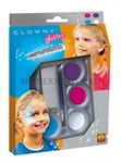 AQUA CLOWNY Набор красок для лица 4 цвета с блестками