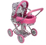 Коляска для кукол с люлькой розовая Премиум