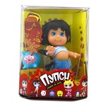 Кукла ПУПСик в сине-белой маечке с игрушкой-брелочком