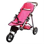 Коляска для кукол трёхколёсная розовая Премиум