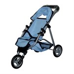 Коляска для кукол трёхколёсная голубая Премиум