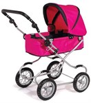 Коляска для кукол с люлькой розовая Премиум