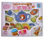Игрушечная посуда Я сама Игровой набор Чайный сервиз Смайлик фарфор 11 предметов расцветка