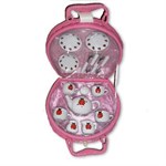 Игрушечная посуда Я сама Игровой набор Чайный сервиз в плетеной сумочке фарфор 15 предметов расцветка