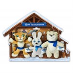 Набор из 3 магнитов из плюша Белый Мишка Зайка Леопард талисманы олимпиады Сочи 2014