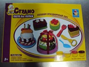 Тесто для лепки Игровой набор Готовим праздничный торт