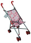 Коляска для кукол открытая розовая с цветочками