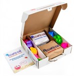 Космический пластичный кинетический песок Набор с формочками и песочницей голубой 2 кг