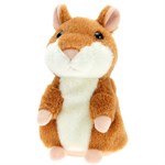 Интерактивная плюшевая игрушка повторюшка Говорящий хомяк коричневый Woody OTime