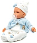 Кукла Antonio Juan Munecas Ману в голубом жилете озвученная 29 см