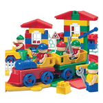 Bauer Пластмассовый конструктор серии Железная дорога 120 деталей