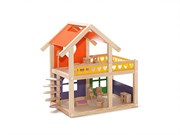 Кукольный домик Деревянный коттедж Дворики