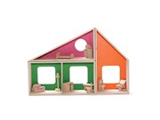 Деревянный кукольный домик-геометрик без мебели Дворики