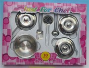 Игрушечная посуда Я сама Игровой набор кухонной посуды 10 предметов нержавеющая сталь