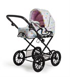 Коляска-трансформер для кукол белая в цветной горошек BRIO Doll Pram Combi