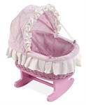 Arias Elegance деревянная кроватка-качалка для кукол с постелькой и капюшоном 30 см