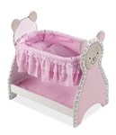 Arias Elegance деревянная кроватка качалка для кукол с постелькой и нижней полочкой