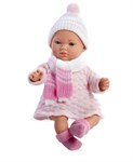 Кукла Arias ELEGANCE мягко-набивная виниловая озвученная в розовой шапочке и шарфике 28 см