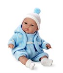 Кукла Arias ELEGANCE мягко-набивная виниловая в голубой тёплой курточке с функцией плача 33 см