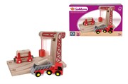 Деревянная железная дорога Eichhorn Набор с дорогой и краном