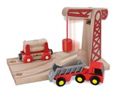 Деревянная железная дорога Eichhorn Набор с дорогой и краном