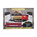 Николаевский Экспресс Пластмассовая железная дорога свет звук дым 11 деталей красный