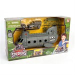 Транспортный вертолёт с военной техникой и солдатиками игровой набор НАНО-АРМИЯ Chap Mei