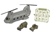 Транспортный вертолёт с военной техникой и солдатиками игровой набор НАНО-АРМИЯ Chap Mei