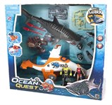 Субмарина акванавтов с дайверами акулой и осьминогом игровой набор Ocean Quest свет Chap Mei