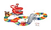 Гибкий трек для машинок "Пожарная станция" с машинкой парковка с разворотом свет 113 деталей Т59308