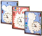 Подарок от родительского комитета Набор для детского творчества Часы под роспись с красками и кистью Зимний домик от 10 штук