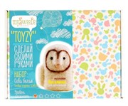 Набор для сухого валяния игрушки из шерсти Сова Белая TOYZY