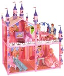 Игровой набор Кукольный домик "Замок для кукол Красотка" 102 детали 4 комнаты с мебелью