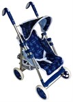 Коляска для кукол открытая с козырьком Премиум с узорами