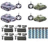 Танковый бой Аттракцион 4 радиоуправляемых танка Т-34 против Тигр 1:16 ИК пушка с аккумуляторами