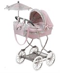 DeCuevas Коляска для кукол с сумкой и зонтиком розовая Романтик 90 см