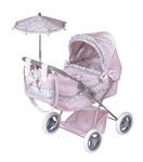 DeCuevas Коляска для кукол с сумкой и зонтиком розовая Романтик 65 см