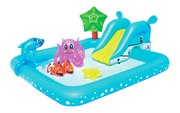 Надувной игровой центр Бассейн Фантастический Аквариум с горкой надувными игрушками и фонтанчиком INTEX 53052