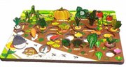 Овощи на грядке Трехмерный огород Деревянная развивающая доска рамка вкладыш Нескучные игры 7907