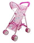 Коляска для кукол прогулочная открытая розовая с козырьком 1Toy