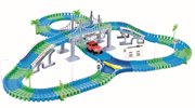Гибкий трек для машинок "Мегаполис" стрелка мост машинка светится в темноте 1 Toy 187 деталей