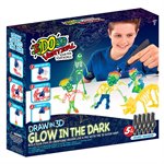 3Д ручка Вертикаль IDO3D Магия света 5 ручек с пастой, светящейся в темноте Зомби Redwood