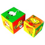 Кто где живет? Развивающая игрушка Кубики Мякиши