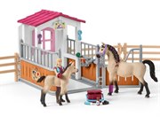 Стойло с арабскими лошадьми и девушкой-конюхом Schleich