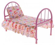 Кроватка для куклы Красотка классическая цветочный принт 1 TOY