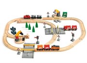 BRIO Деревянная железная дорога Грузоперевозки с кранами переездами грузами и поездом на батарейках БРИО 33165