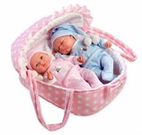 Кукла Arias ELEGANCE куклы двойняшки виниловые в переносной люльке 28 см